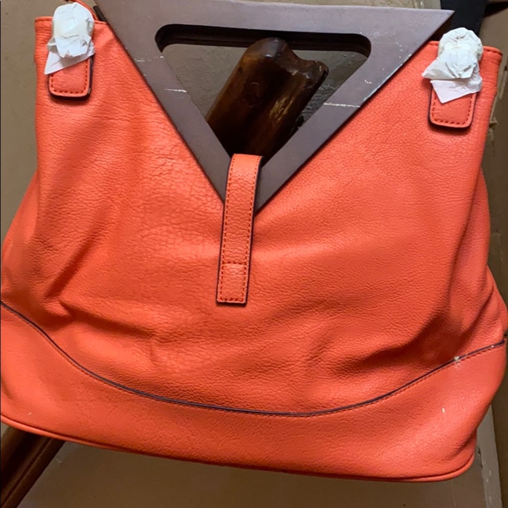 Orange hand bag